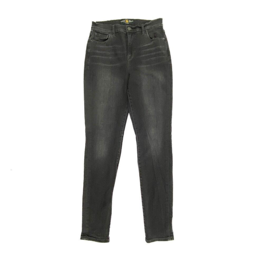 Lucky Brand Olive Skinny Jeans Womens 8 Black High Rise Denim R4404